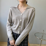 Women Cardigan Sweater Lapel Cardigan Coat Autumn Sweater Coat 8t8185