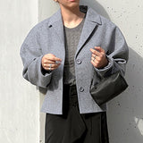 Women Trench Coat Puff Sleeve Short Woolen Blazer 2 Autumn and Winter