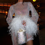 Women Dresses Mesh Dress Sexy Dress (Bla0420)