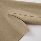 Women Trench Coat Woolen Coat O-neck Short Casual Loose Autumn Winter Retro