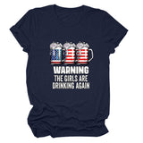 Warning the girls are stylish casual print short sleeves