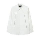 Unisex Vintage Shirt Zipper Long Sleeve Shirt Long Sleeve