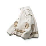 Unisex Winter Cotton Coat Lambswool Stand-up Collar Cotton-Padded Clothes Vintage Loose and Warm Cotton-Padded Jacket