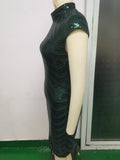 Women Evening Gown Sexy Retro Sequins Dress