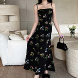 Women Dresses Summer Sexy Hip Skirt Floral Strap Dress