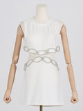 Women Dresses Sexy round Neck Sleeveless Hollow Dress (Qymy0409)