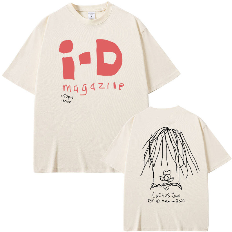 Cactus Jack Utopia Print Tshirt Men Women Hip Hop Vintage