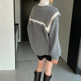 Women Cardigan Sweater Spring Cardigan Long Sleeve Loose R9968