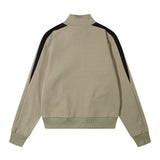 Women Jacket Stitching Contrast Color Jacket Autumn Loose Leisure Sports Zipper Cardigan Outerwear