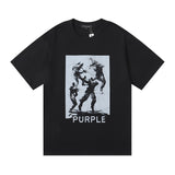 Purple Brand T Shirts Summer Sketch Printed Men's and Women's Loose Casual Short-Sleeved T-shirt