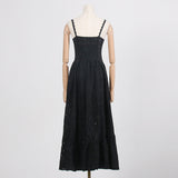 Women Dresses Summer Hollow Embroidery Long Suspender Skirt (Qymy0409)
