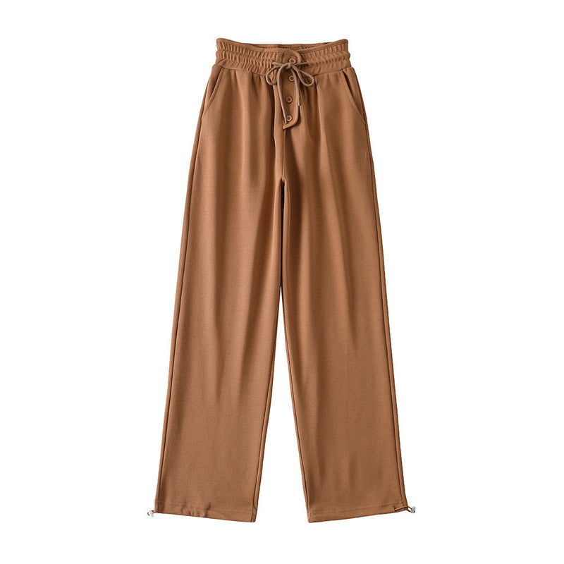 Women Sweatpants Button Casual Pants Summer Loose Wide Leg Track Pants