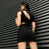 Women Dresses Knitted Hollow Sheath Skirt Autumn Sexy Dress