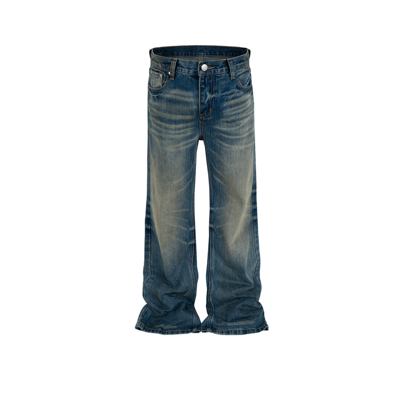 MIJKO Men's Vintage Pants MIJKO Men's Women's Washed Old Jeans Loose Wide Leg Straight Pants