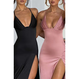Women Dresses Summer Slim Fit V-neck Strap Dress