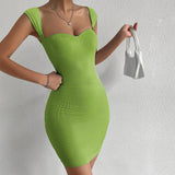 Women Dress Spring and Summer Sexy Nightclub Skirt Sleeveless Knitted Hip Spaghetti Straps Dress