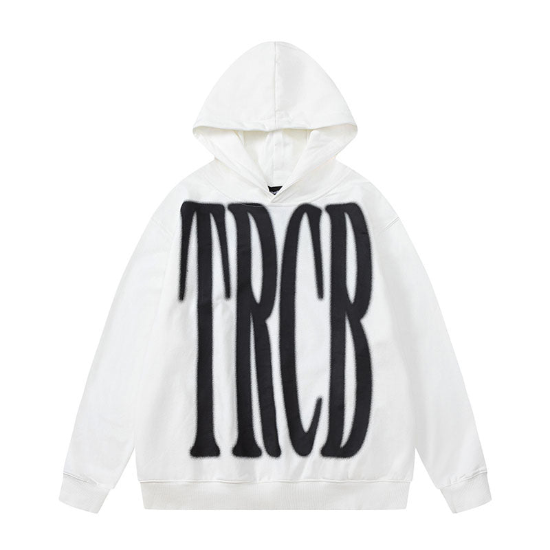 Men Hoodie Vintage Letter Print Couple Hooded Sweater
