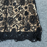 Women's Evening Dress Casual Lace Hollow Short Sleeve Dress