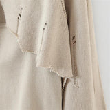 Women Sweater Knitwear Knitting Suit Sexy Sling Dress Ripped Sweater Two-Piece Set