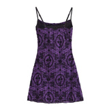 Women Dresses Summer Vintage Flocking Mesh Camisole Dress (Xds0414)