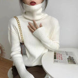 Women Knitted Pullover Turtleneck Sweater Women's Winter Sweater Top