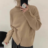 Women Knitted Pullover Sweater Women's Autumn and Winter Loose Turtleneck