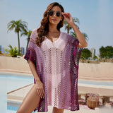Women Knit Beach Cover Knitted Blouse Sun Protection Pullover Blouse