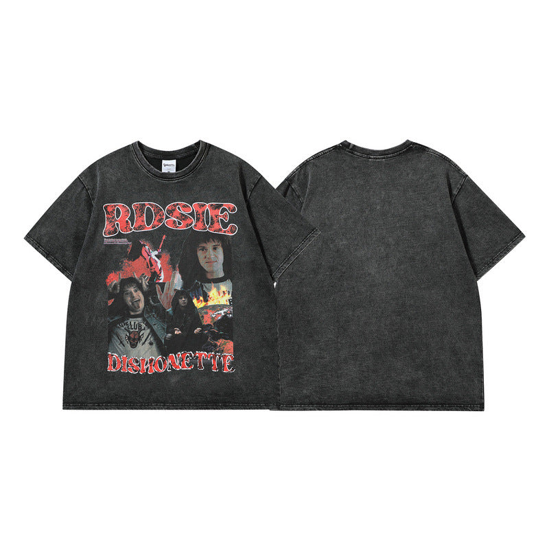 Men T Shirt Hip Hop Rap Portrait Hip Hop Short Sleeve T-shirt