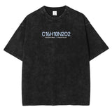 2024Men's DTG Printed T-shirt Vintage Washed Cotton Tees Hip