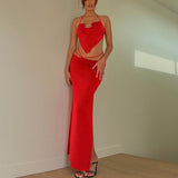 Women Co-Ord Set Sling Self-Tie Dress Suit