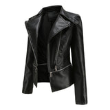 Red Leather Jacket Detachable Spring and Autumn Coat Women's Casual Jacket