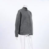 Women Trench Coat Autumn and Winter Gray Woolen Coat for Women