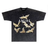 Amiri T-shirt Washed and Worn Retro Short Sleeve T-shirt