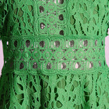 Women Dresses Spring Stand Collar Embroidery Hollow Dress (Qymy0409)
