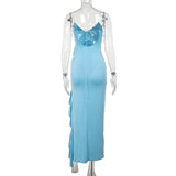 Women Dresses Summer Elegance Dress Sexy V-neck Suspender Skirt