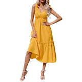 Women Dress Casual Vacation Beach Sling Dress