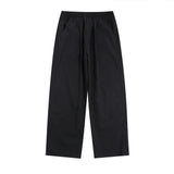 Men Sweatpants Solid Color Casual Working Pants Men's Loose Straight Trousers with an Elasticated Waist