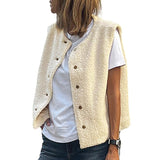 Women Trench Coat Winter Polar Fleece Waistcoat Coat Casual