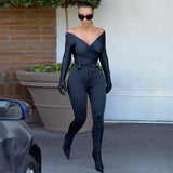 Women Jumpsuit Summer Sexy V-neck Long Sleeve Jumpsuit