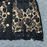 Women's Evening Dress Casual Lace Hollow Short Sleeve Dress