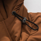 Unisex Winter Cotton Coat Three-Dimensional Pocket Hooded down Jacket Retro Workwear down Jacket