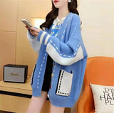 Women Knitwear Autumn and Winter V-neck Sweater Loose Knitted Cardigan