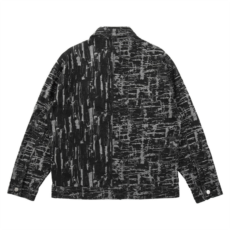 Men Jacket Coat Ripped Denim Jacket Men Loose Wash Distressed Jacket Outerwear
