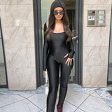 Women Jumpsuit Winter U-Collar Backless Long Sleeves Jumpsuit