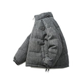 Unisex Winter Cotton Coat Winter Stand-up Collar down Jacket Vintage Labeling Decorative down Jacket
