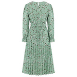 Women Date Dress Autumn and Winter Leisure Floral V-neck Long-Sleeve Dress