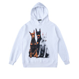 Men Hoodie Hip Hop Retro Doberman Pinscher Hooded Sweater