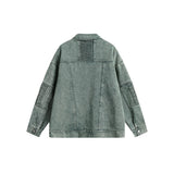 Unisex Jacket Washed Denim Clothes Jacket Men and Women Lapel Overalls