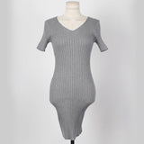 Women Dresses V-neck Short Sleeve Dress