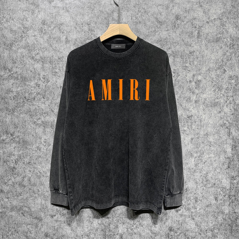 Amiri Long-Sleeve Shirt Vintage Distressed Long Sleeve T-shirt